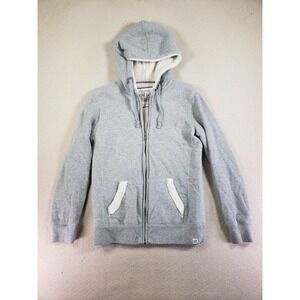 Nollie‎ Jacket Womens Medium Gray Full Zip Sherpa Fleece Hoodie Long Sleeve